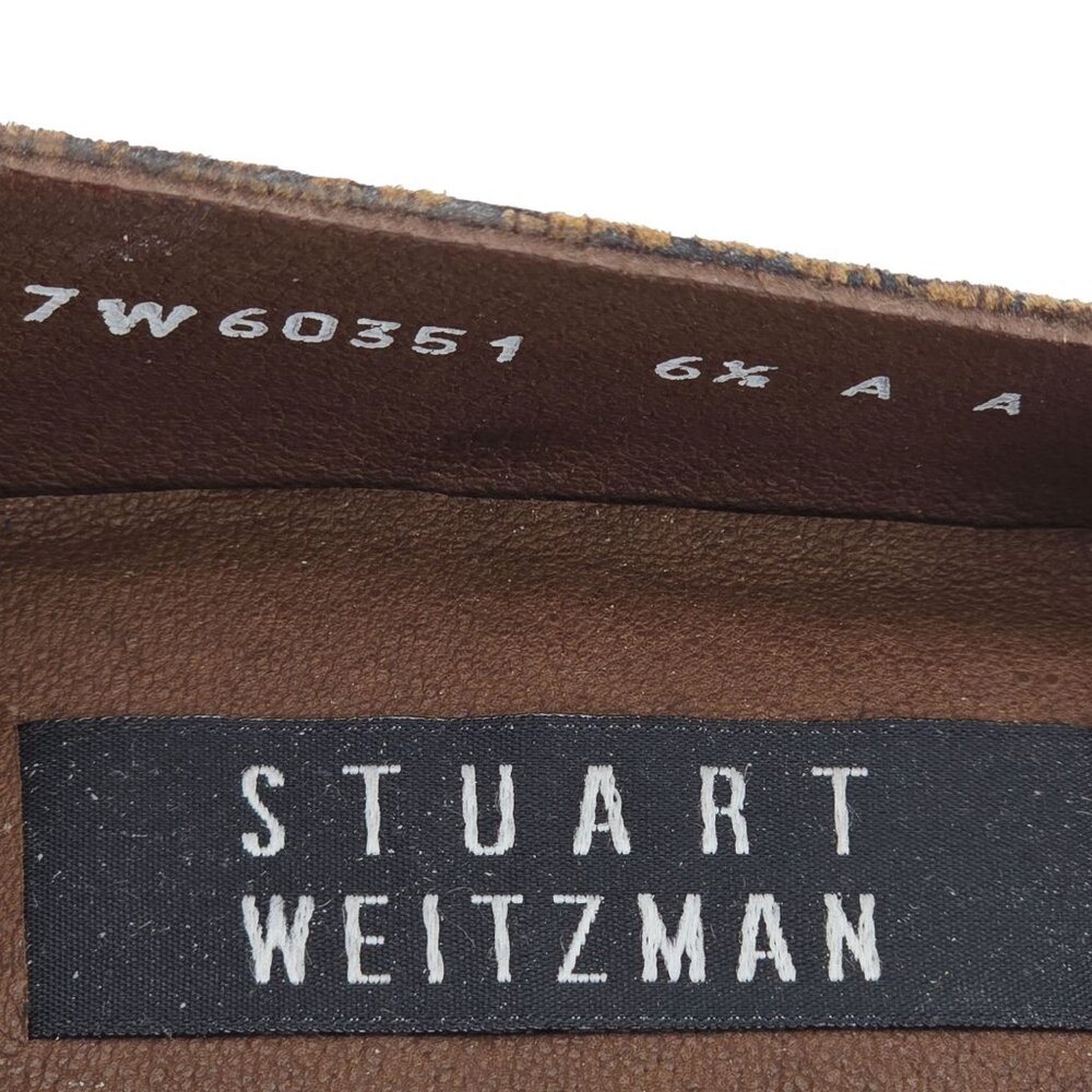 Stuart Weitzman Women's size 6.5AA Brown Black Tweed Dress Shoes Tassel Loafers - Picture 8 of 10